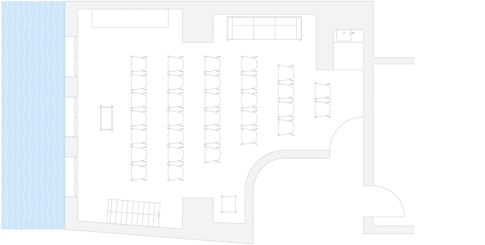 White-Room, Möbliert, Theaterbestuhlung (31 Personen)